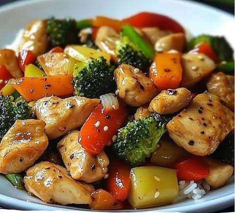 1/4 poulet sauté aux légumes