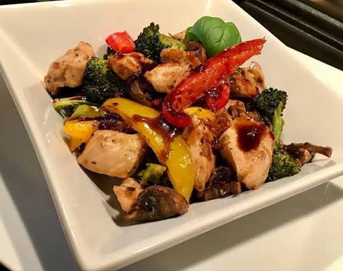 1/4 poulet sauté aux légumes